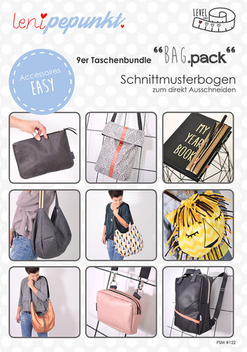 Leni pepunkt 9er Taschenbundle BAG Pack  PAPIERSCHNITTMUSTER