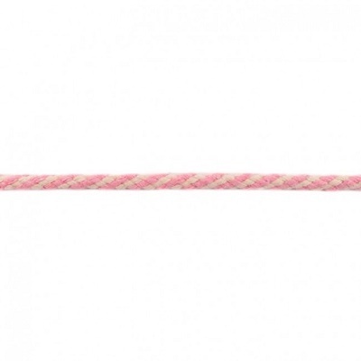 Doppelgewebe Baumwolle Kordel, geflochten, 6 mm,  Zweifarbig Rosa