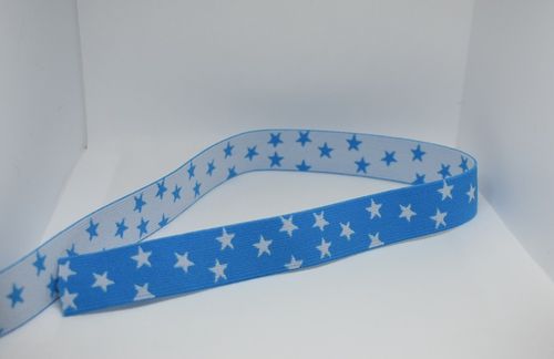 Gummiband blau weiß 25mm, mit Sterne sind 10mm