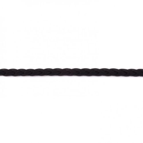 Geflochten Wildlederband, 10 mm, schwarz