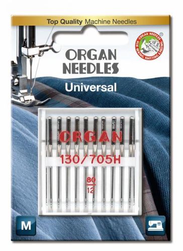 Organ Needles, Nähmaschinennadeln, 130/705 H, Universal 80