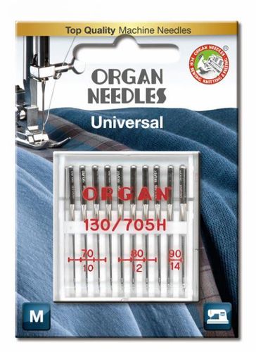 Organ Needles, Nähmaschinennadeln, 130/705 H, Universal 70/90