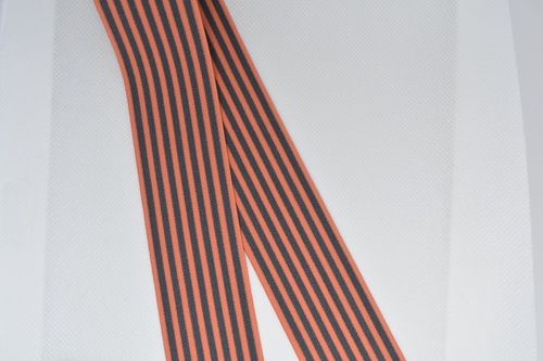Gummi, 2-Farbig, Streifen 3mm, 40 mm, orange, dunkel grau