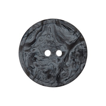 Polyesterknopf, 2-Loch, gemicht schwarz grau