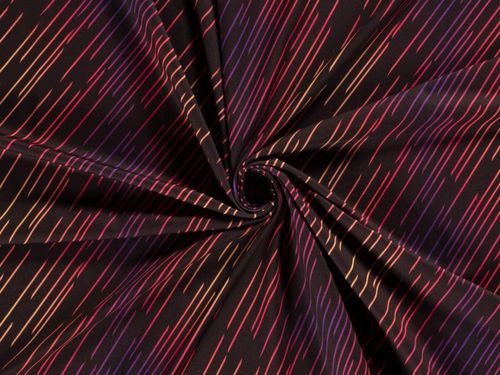 Sportswear Jersey Digitaldruck Stretch Streifen pink lila schwarz