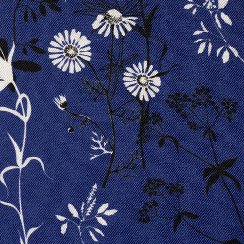 Viskose Webware Klara Blumen weiß schwarz dunkelblau