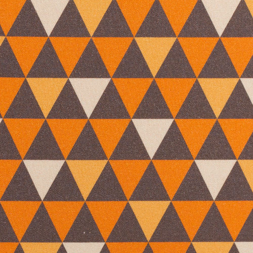 Baumwolle Webware Werner Herbst Dreiecke braun orange