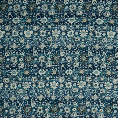 Viskose Webware Blumen Ornamente blau beige braun