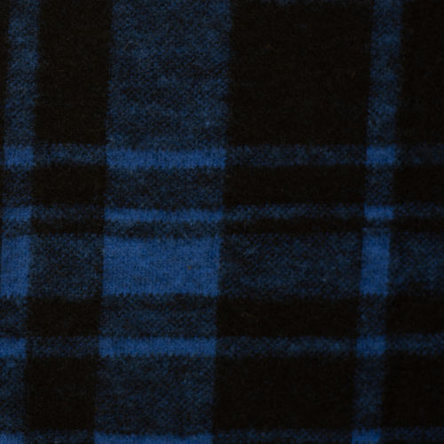 Jacquard-Jersey Baumwolle George Karomuster schwarz royalblau