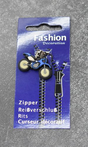 Zipper Reißverschluss Deko Motorrad