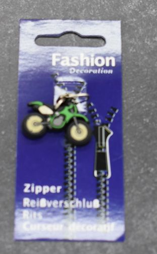Zipper Reißverschluss Deko Motorrad