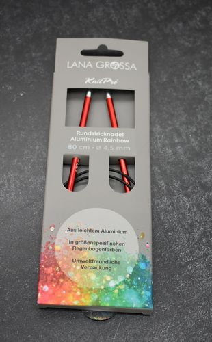 Rundstricknadel Aluminium Rainbow Lana Grossa Knit Pro 80cm 4,5mm