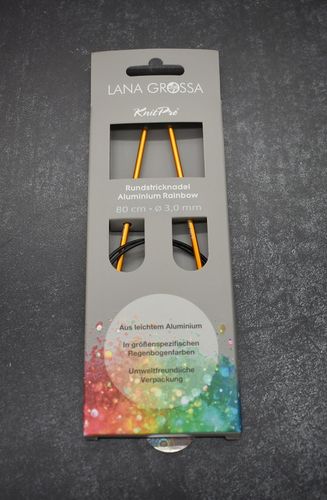 Rundstricknadel Aluminium Rainbow Lana Grossa Knit Pro 80cm 3,0mm