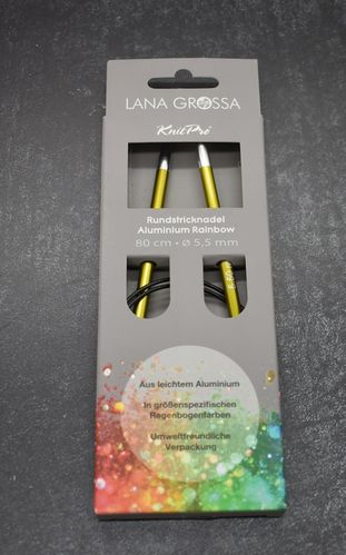 Rundstricknadel Aluminium Rainbow Lana Grossa Knit Pro 80cm 5,5mm