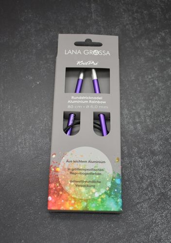 Rundstricknadel Aluminium Rainbow Lana Grossa Knit Pro 80cm 6,0mm