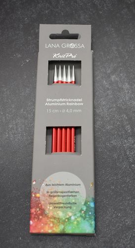 Strumpfstricknadel Aluminium Rainbow Lana Grossa Knit Pro 15cm 4,0mm